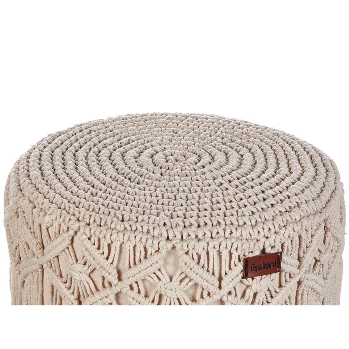 Stołek bawełniany makrama beżowy NAWABAD