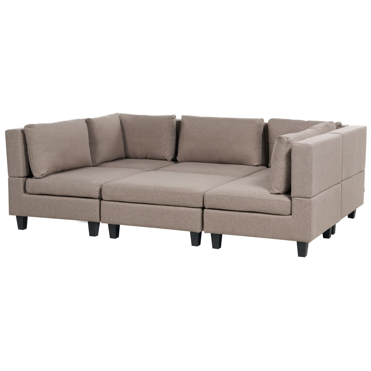 Sofa modułowa 5-osobowa z otomaną brązowa UNSTAD