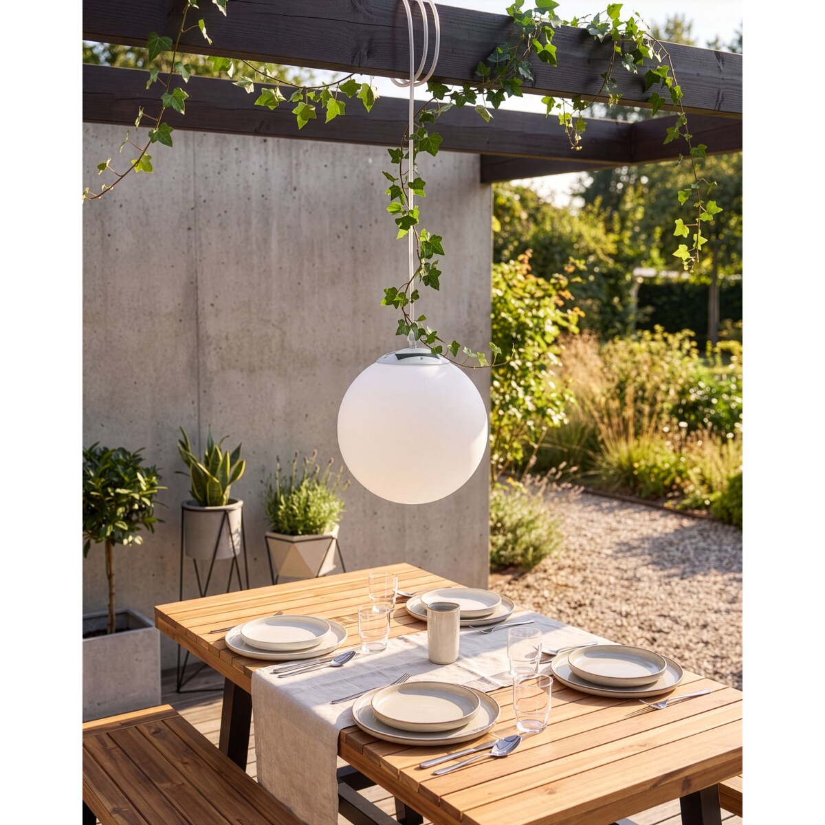 Lampa ogrodowa wisząca solarna LED BOSLEY Biały