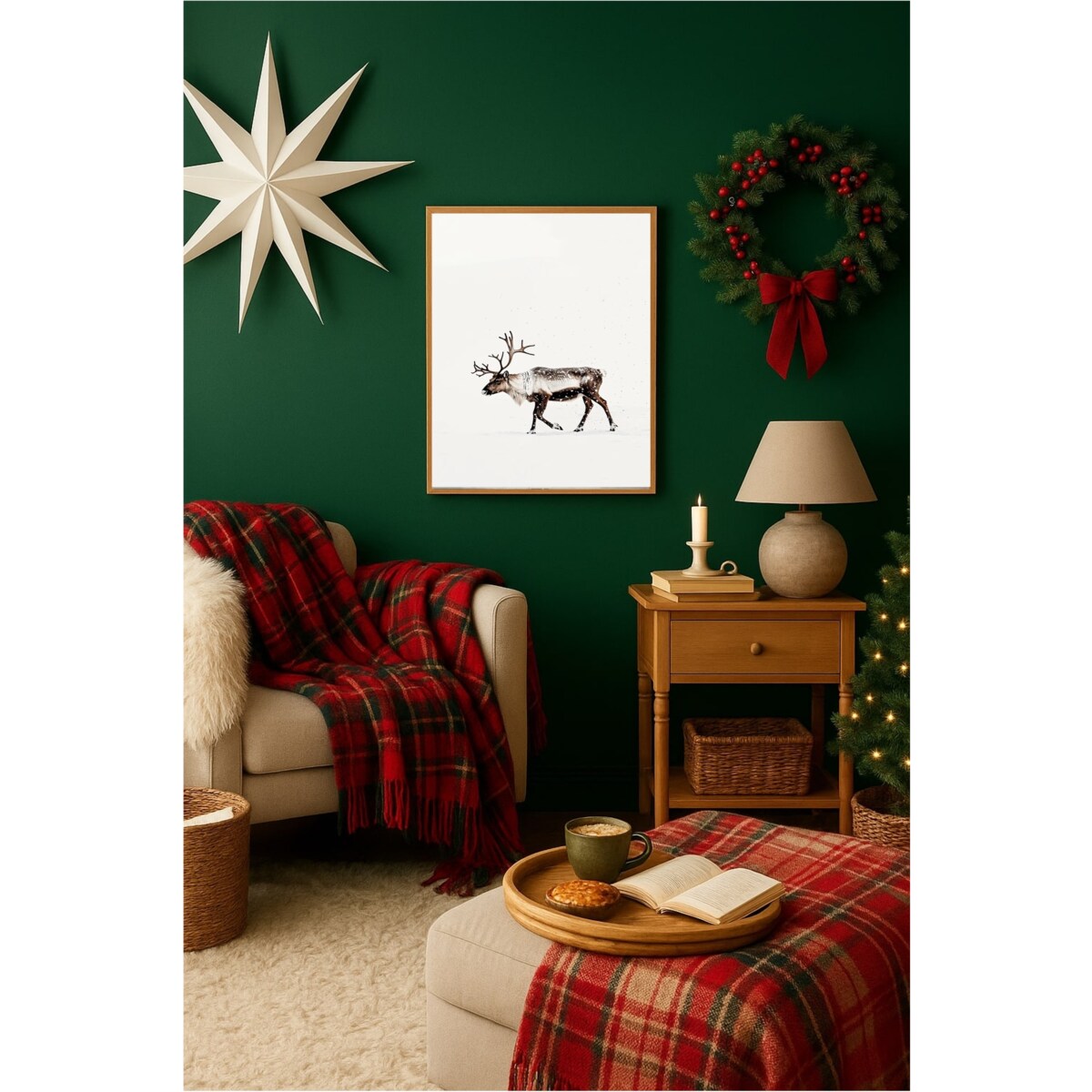 Poster Story, Plakat, Obraz - Renifer w Śniegu, wymiary 21 x 30 cm