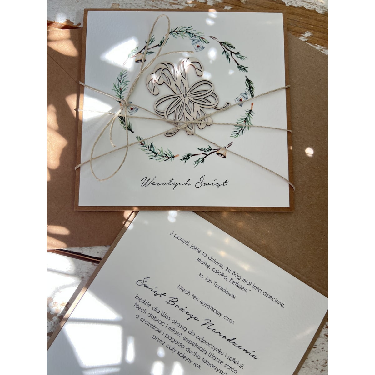 Wyjątkowa ręcznie robiona kartka świąteczna na Boże Narodzenie