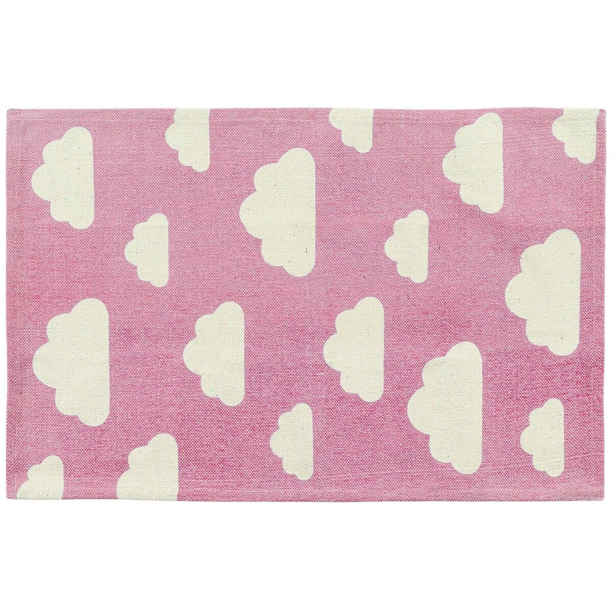 Dywan dziecięcy bawełniany motyw chmur 60 x 90 cm różowy GWALIJAR