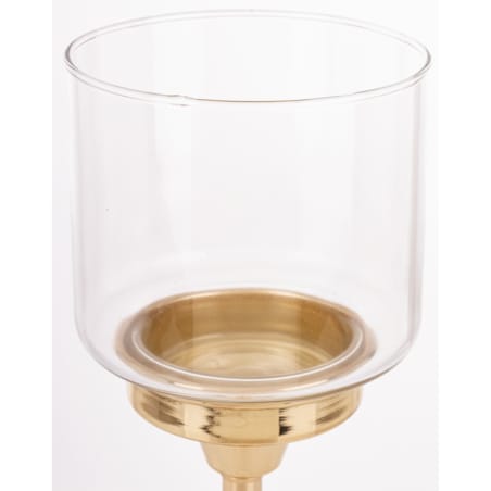 Świecznik złoty z kloszem 34x11 cm LAMBONG - III wysoki