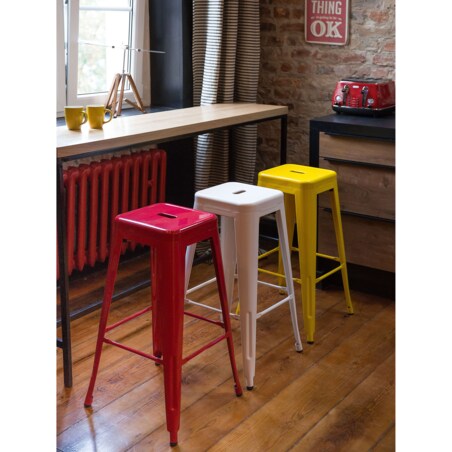 Zestaw 2 stołków barowych metalowych 76 cm żółty CABRILLO