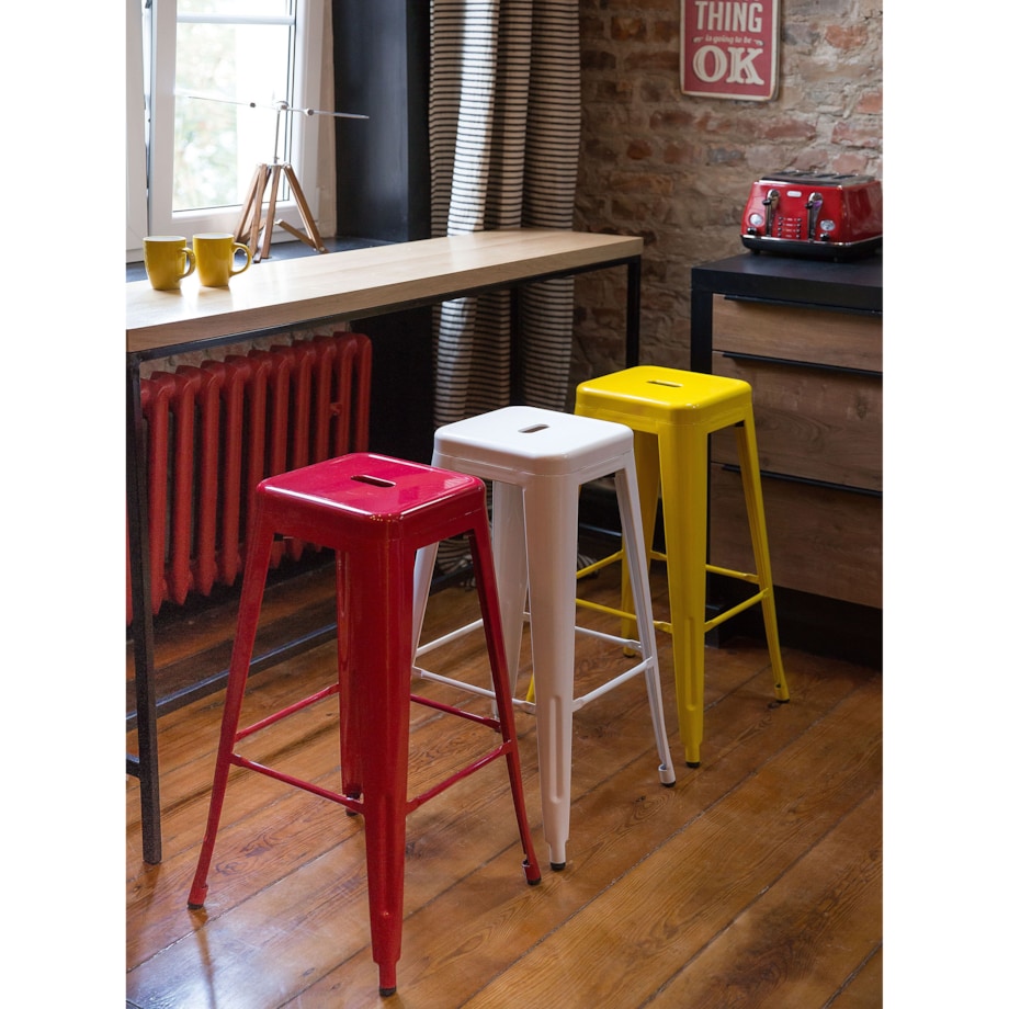 Zestaw 2 stołków barowych metalowych 76 cm żółty CABRILLO