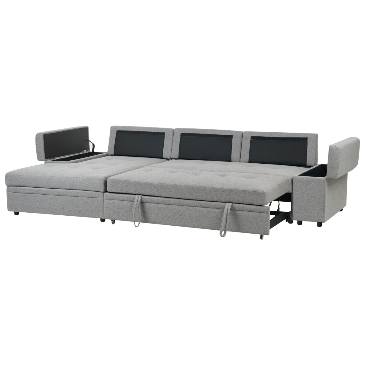 Sofa narożna prawostronna HRISEY Szary Prawostronny