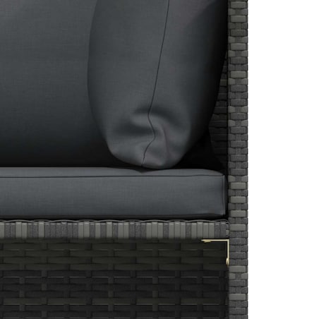 vidaXL Sofa ogrodowa z poduszkami, szara, polirattanowa