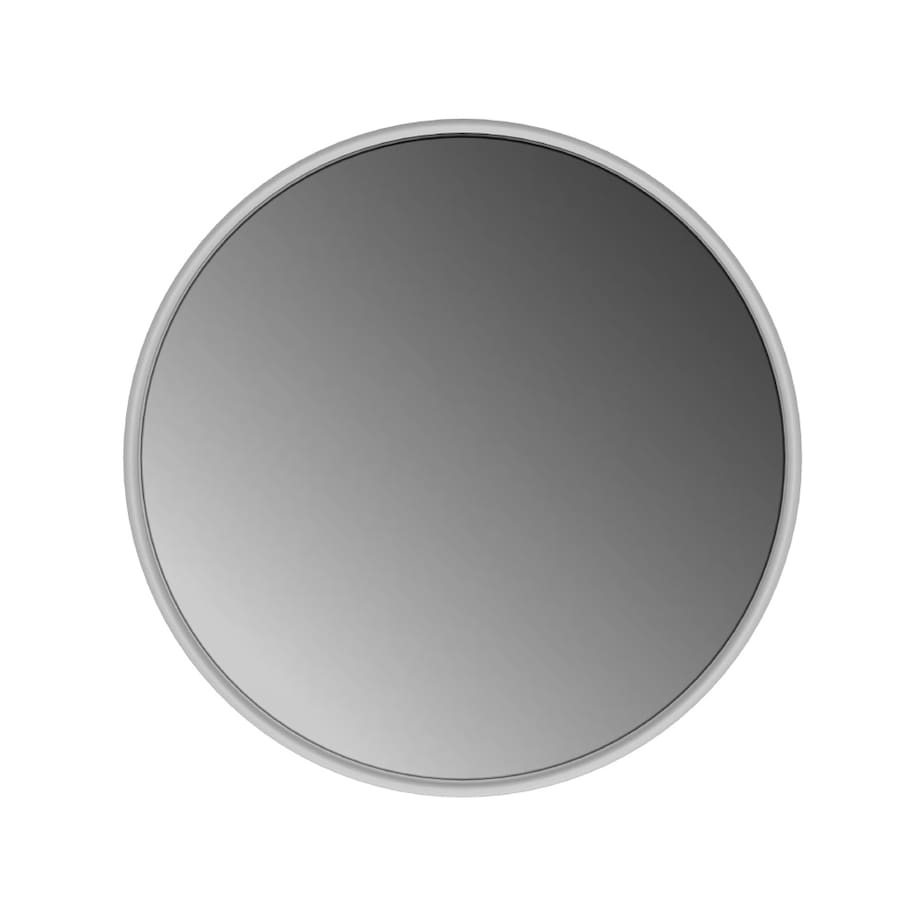 Lustro okrągłe LED z poświatą – srebrne - 50 cm