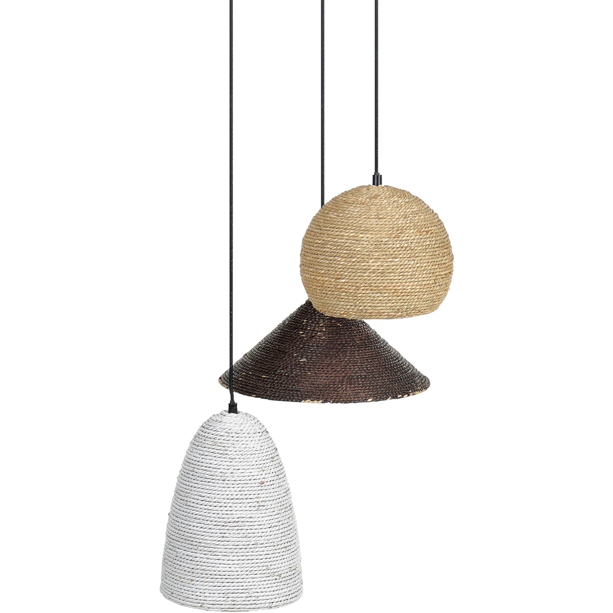 Lampa wisząca ENDRICK Plecionka Naturalny Biały Brązowy
