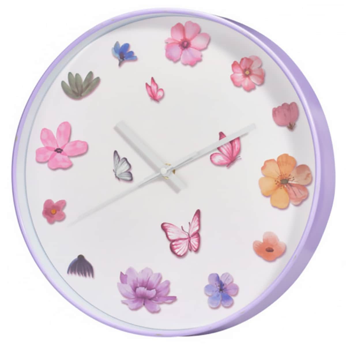 Zegar ścienny z motywem kwiatów, Ø 30 cm