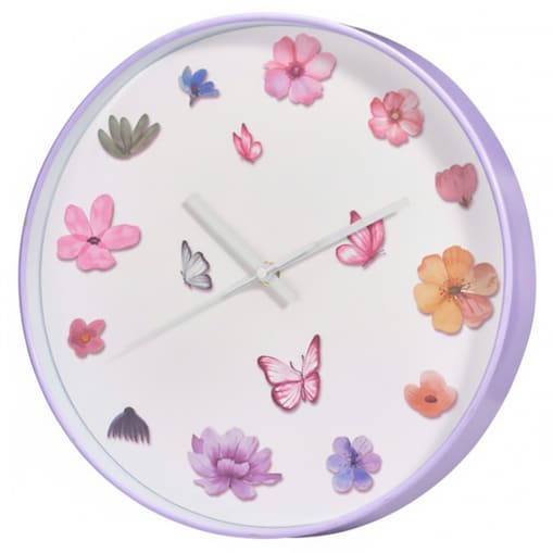 Zegar ścienny z motywem kwiatów, Ø 30 cm