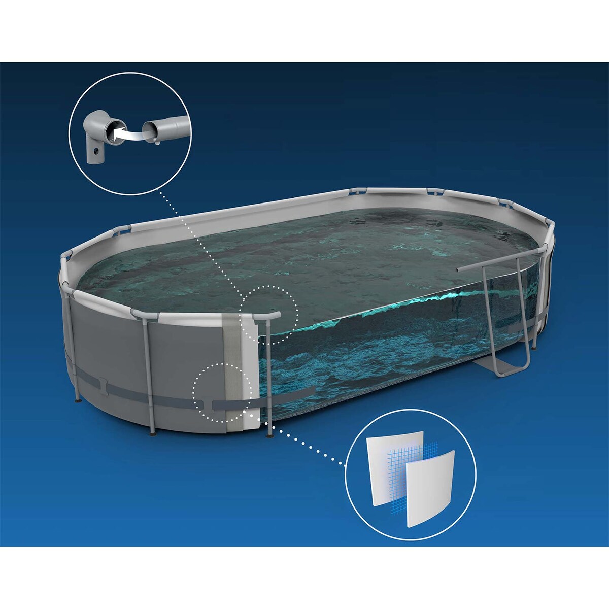 Basen stelażowy ogrodowy 427x250x100 Bestway 12w1