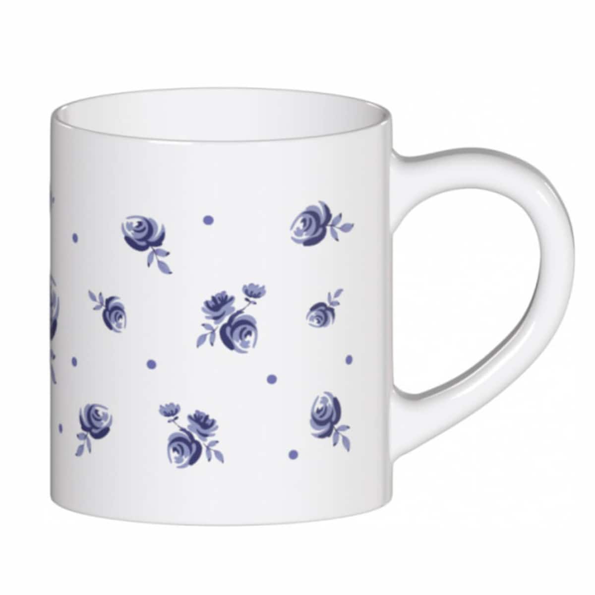 Duży elegancki kubek ceramiczny z motywem szafirowych pąków 250ml prezent upominek na Dzień Babci i Dziadka dla niej niego