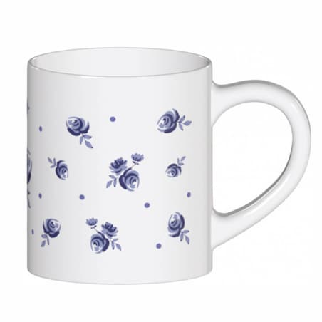 Duży elegancki kubek ceramiczny z motywem szafirowych pąków 250ml prezent upominek na Dzień Babci i Dziadka dla niej niego