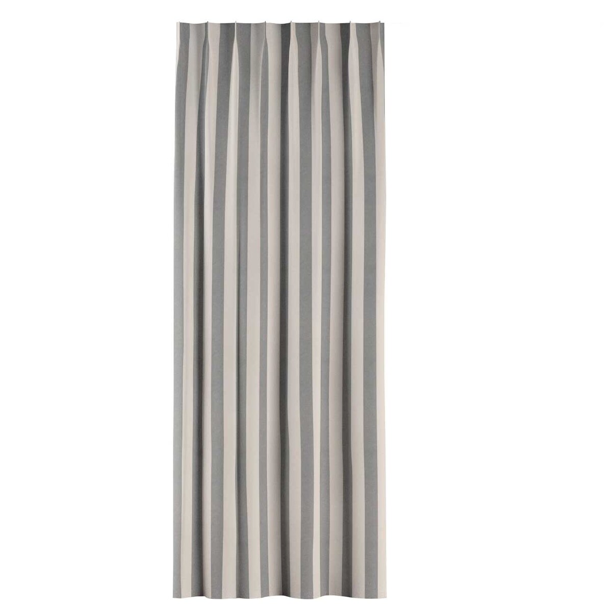 Zasłona na haczykach flex pojedynczych 130x245 biało-szare pionowe pasy (5,5cm)