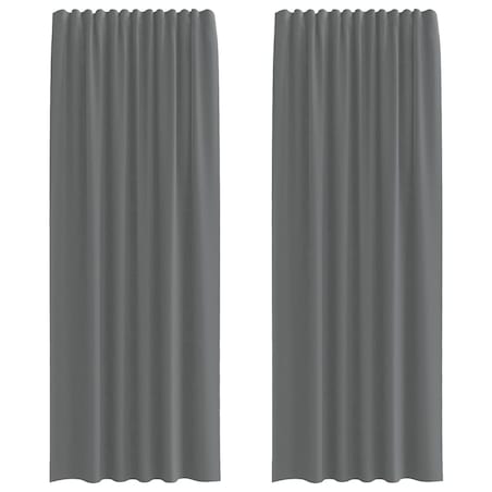 vidaXL Zasłony woalowe z kieszeniami na drążek 2 szt. Ciemnoszary