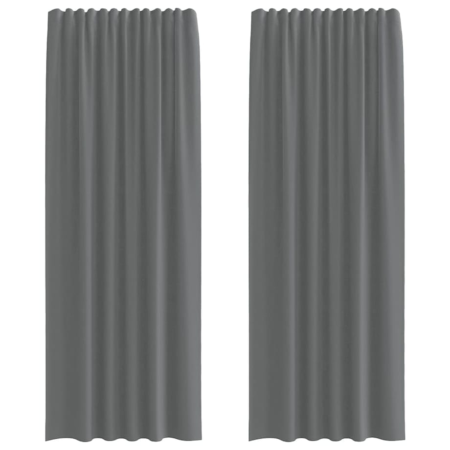vidaXL Zasłony woalowe z kieszeniami na drążek 2 szt. Ciemnoszary