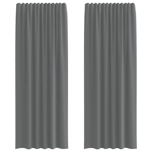 vidaXL Zasłony woalowe z kieszeniami na drążek 2 szt. Ciemnoszary