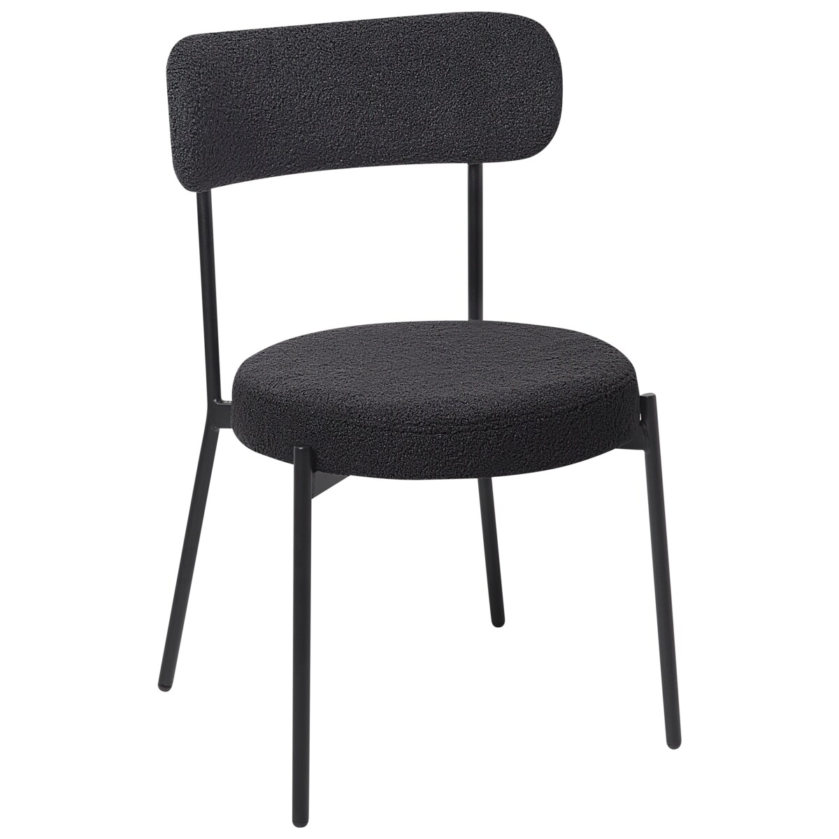 Zestaw 2 krzeseł do jadalni ALLISON Boucle Czarny