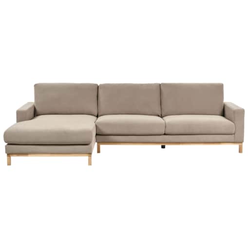 Sofa narożna prawostronna SIGGARD Beżowoszary Tkanina
