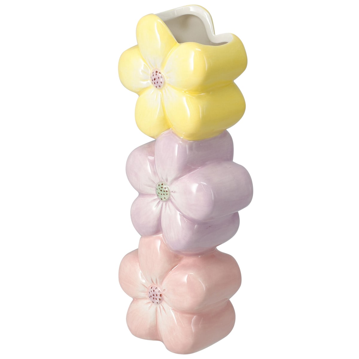 Ceramiczny wazon dekoracyjny z motywem kwiatów BLOMMA, 23 cm