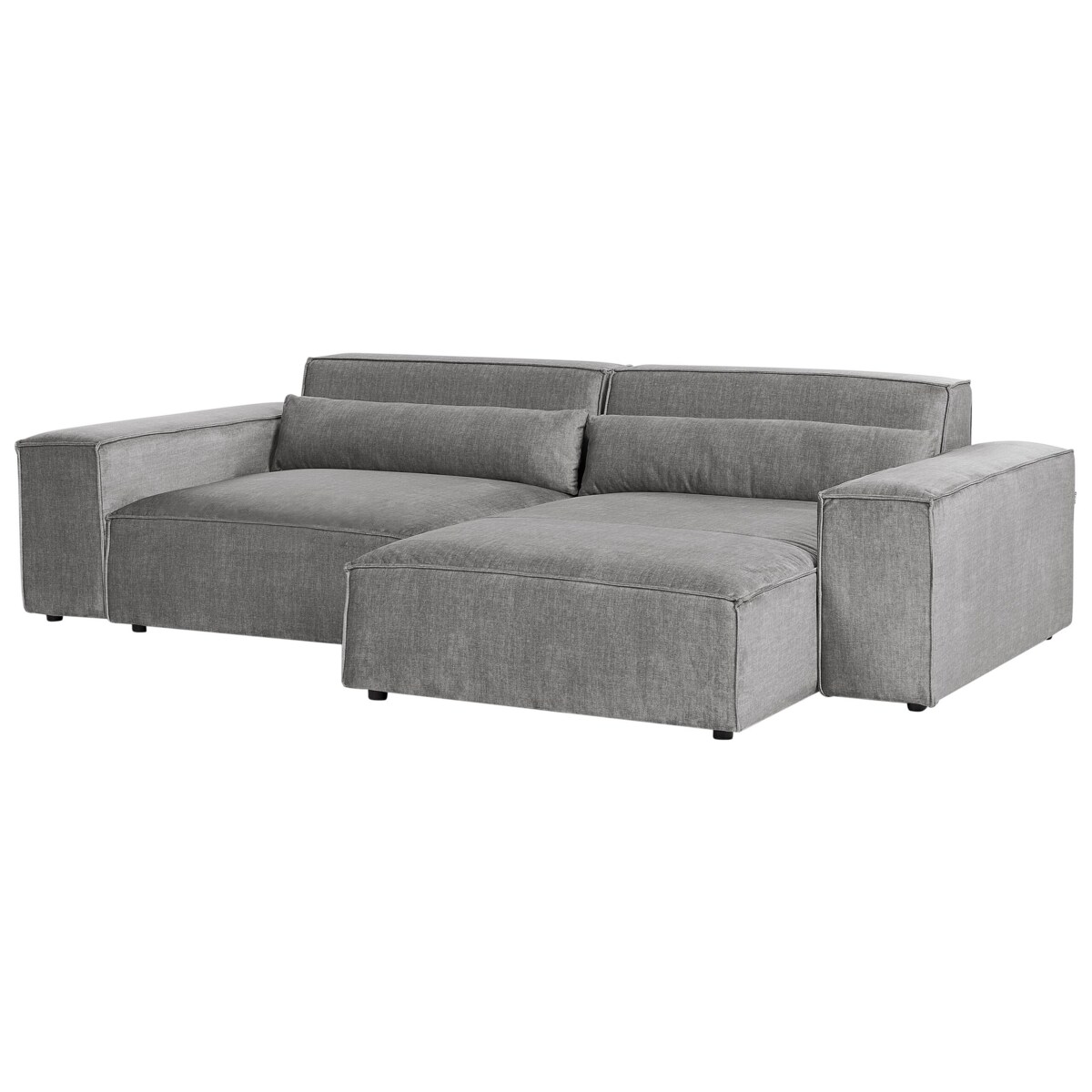 Narożnik modułowy 2-osobowy lewostronny z otomaną szary HELLNAR