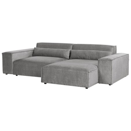 Narożnik modułowy 2-osobowy lewostronny z otomaną szary HELLNAR