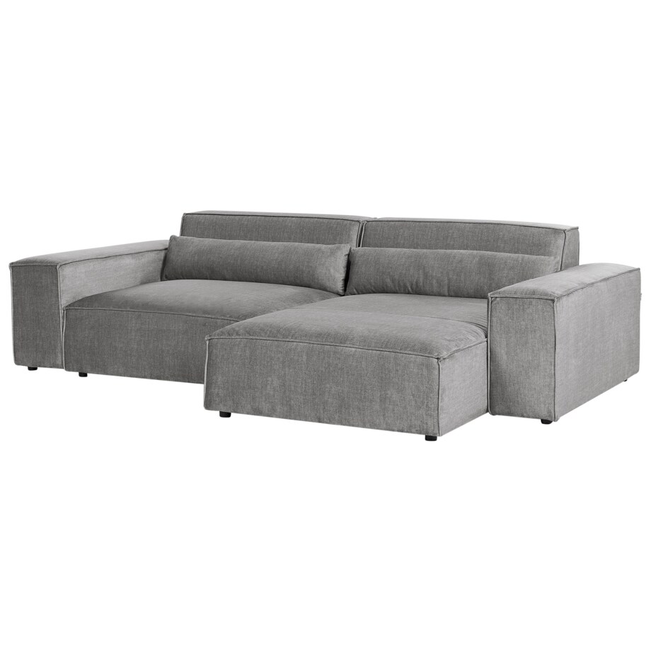 Narożnik modułowy 2-osobowy lewostronny z otomaną szary HELLNAR