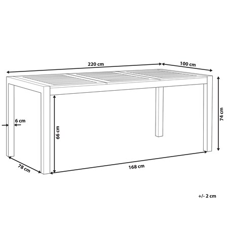Stół ogrodowy GROSSETO 220 cm 100 cm Drewno eukaliptusowe Brązowy