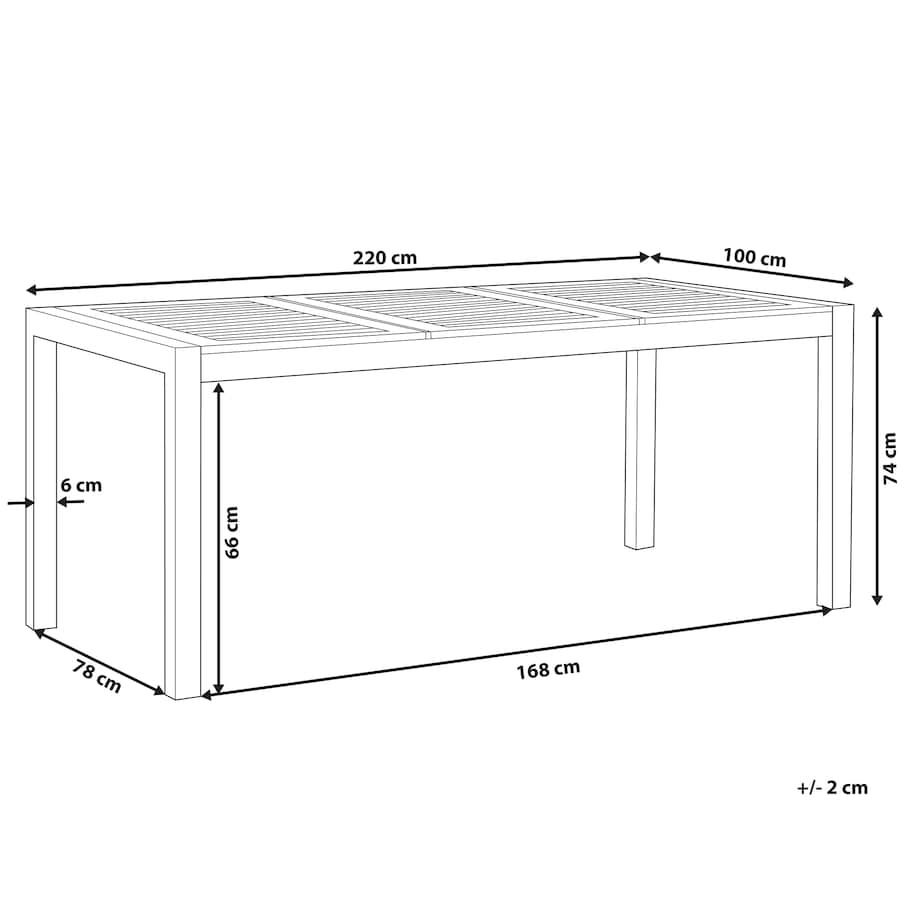 Stół ogrodowy GROSSETO 220 cm 100 cm Drewno eukaliptusowe Brązowy