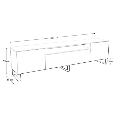 Stojąca szafka RTV NOELI pod telewizor do salonu, z ryflowany front- czarna