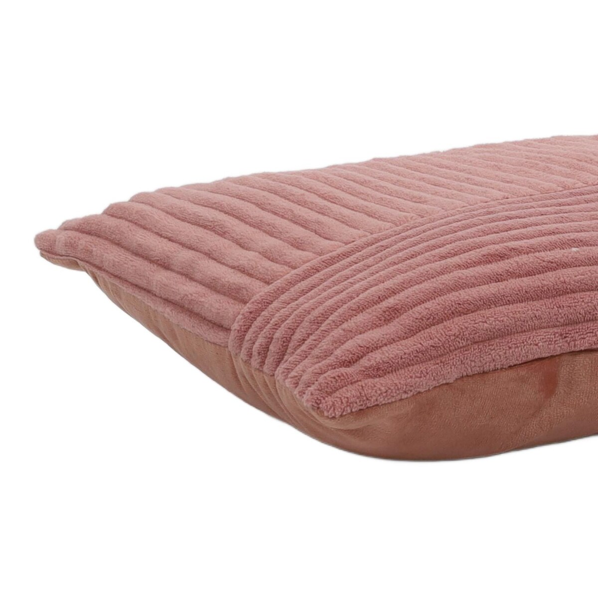 Poduszka dekoracyjna ze sztruksowym patchworkiem z przodu, 30 x 50 cm