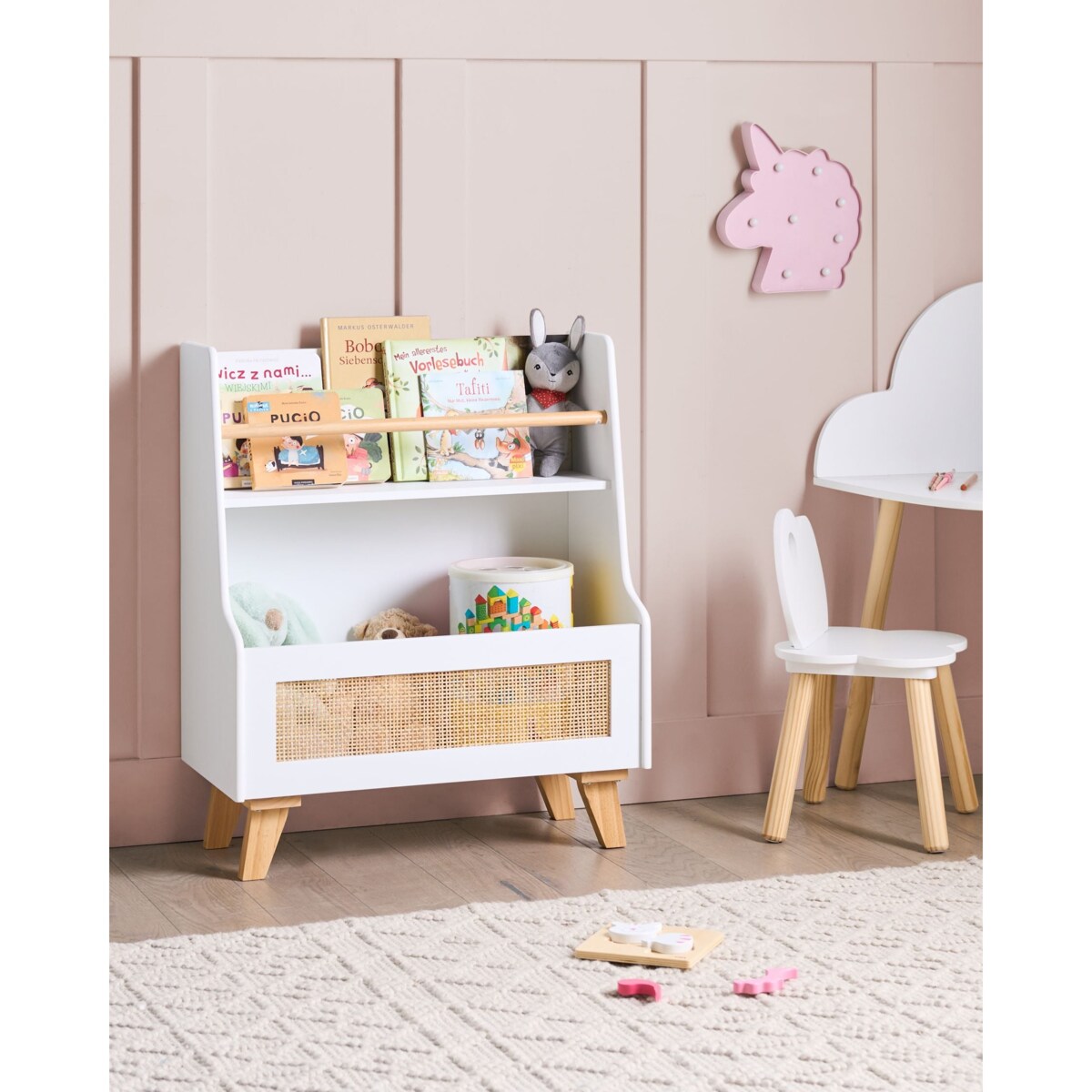 Regał na książki 2 półki JACKIT 72 cm Biały