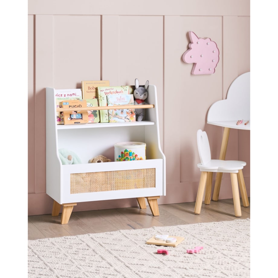 Regał na książki 2 półki JACKIT 72 cm Biały