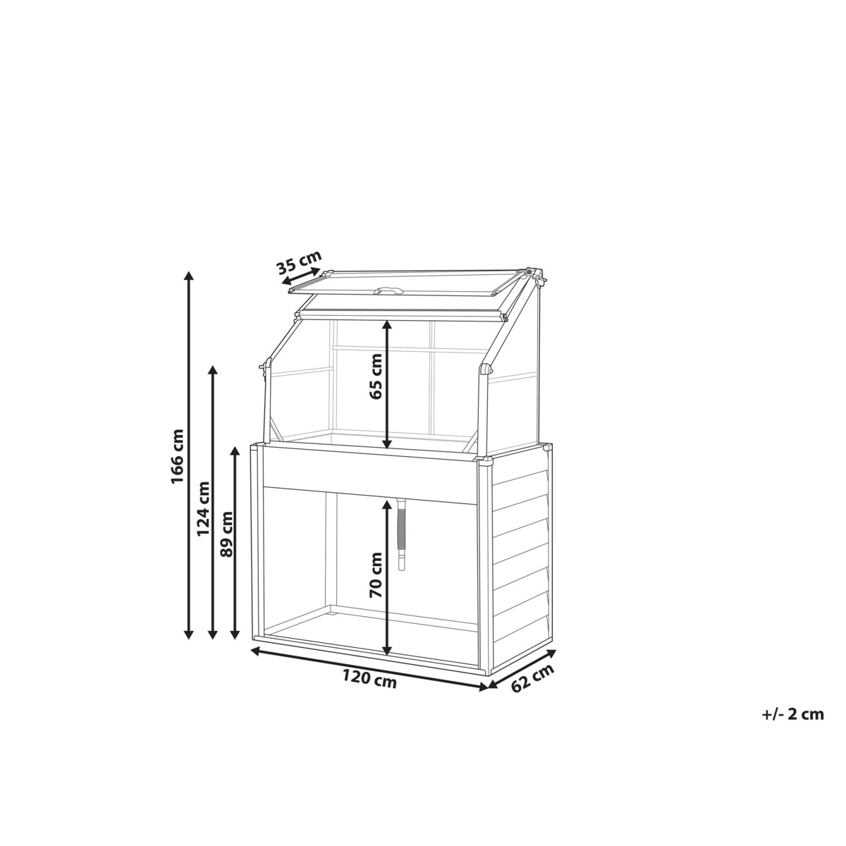 Szklarnia balkonowa NOVOLI Złamana biel 62 cm