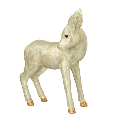 Figurka Golden Fawn 30x16x37 cm boże narodzenie, święta, świąteczne, złoty, 30x16x37 cm