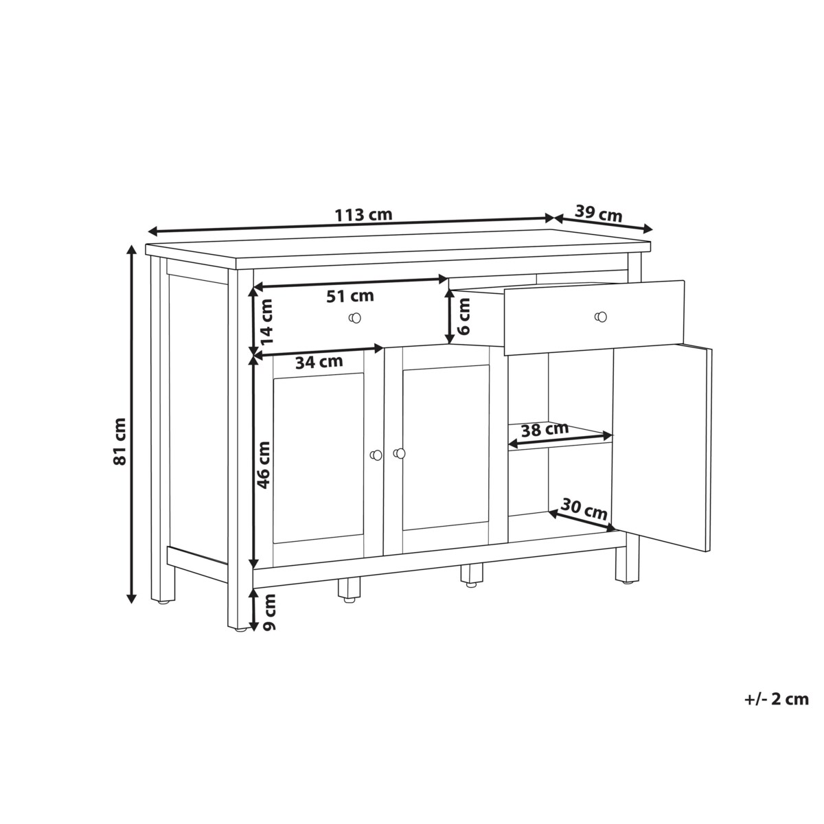Szafka 3-drzwiowa ATOCA Złamana biel