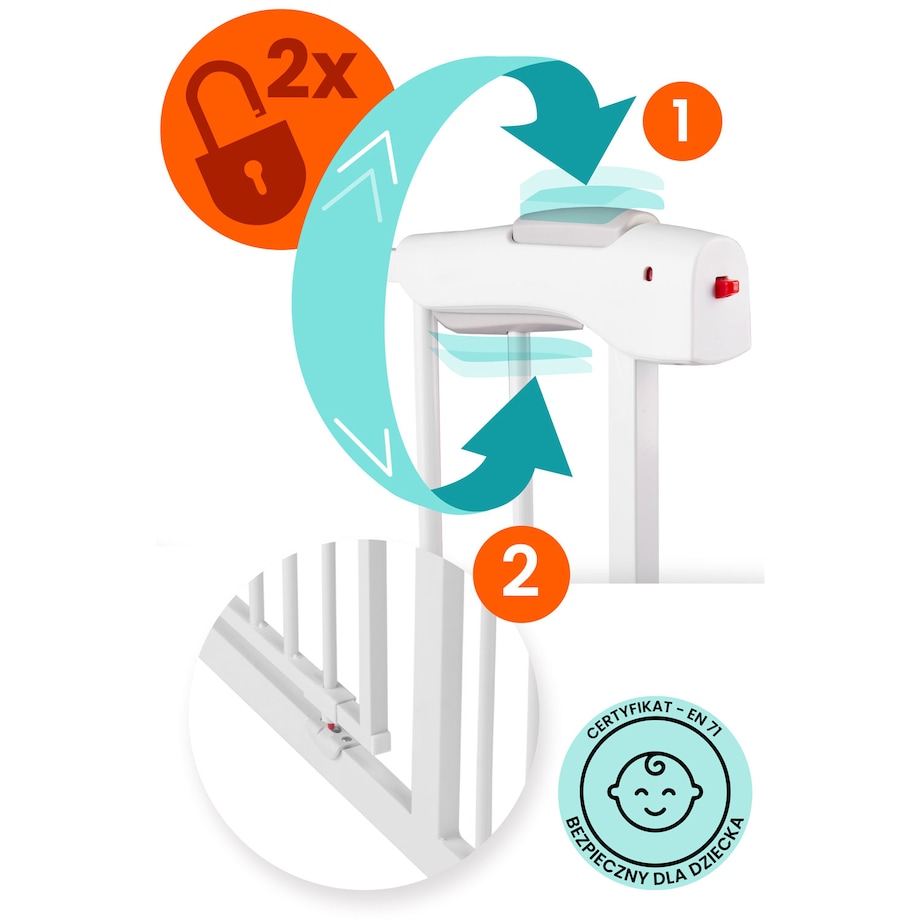 Barierka zabezpieczająca ochronna Nukido na schody i drzwi 75-105cm biała 718000