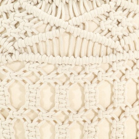 vidaXL Ręcznie robiony puf z makramy, 45 x 30 cm, bawełna