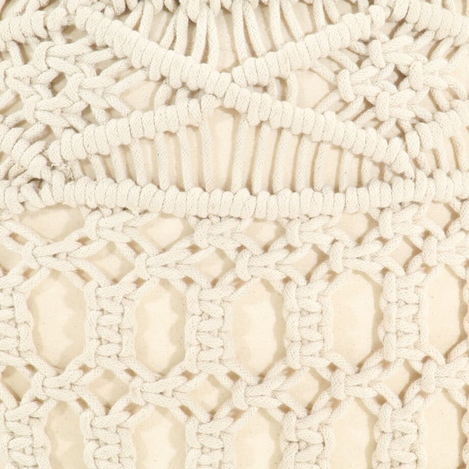 vidaXL Ręcznie robiony puf z makramy, 45 x 30 cm, bawełna