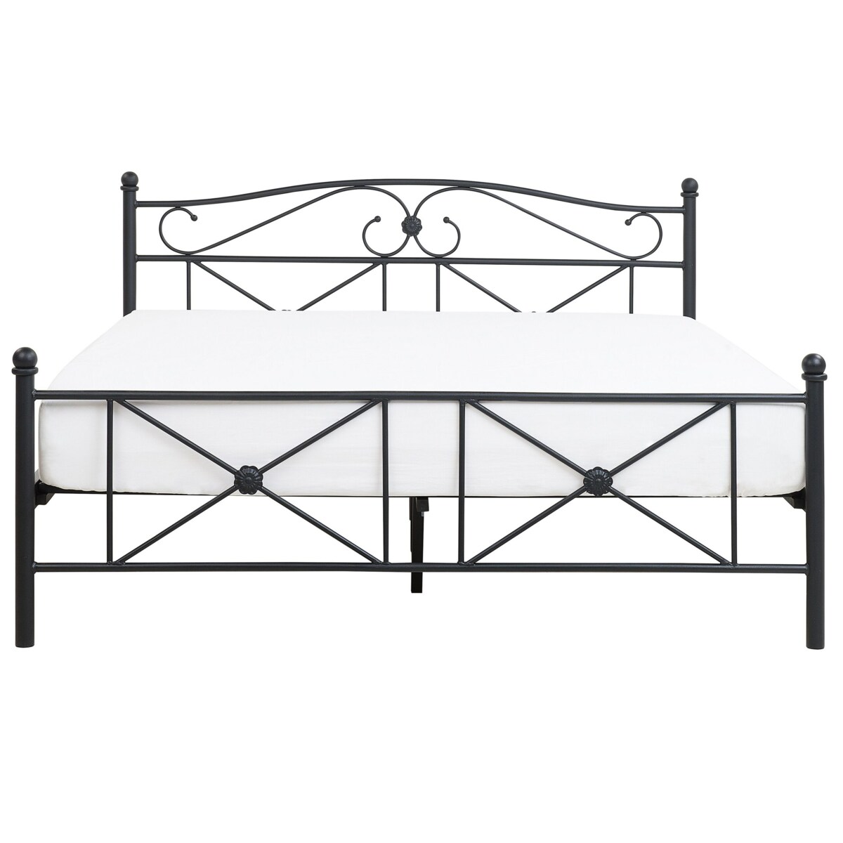 Łóżko metalowe 140 x 200 cm czarne RODEZ