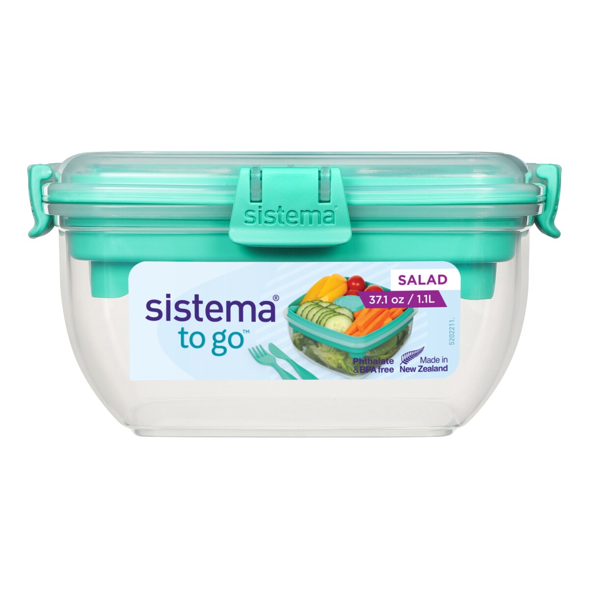 Sistema lunchbox na sałatkę + sztućce 1100ml
