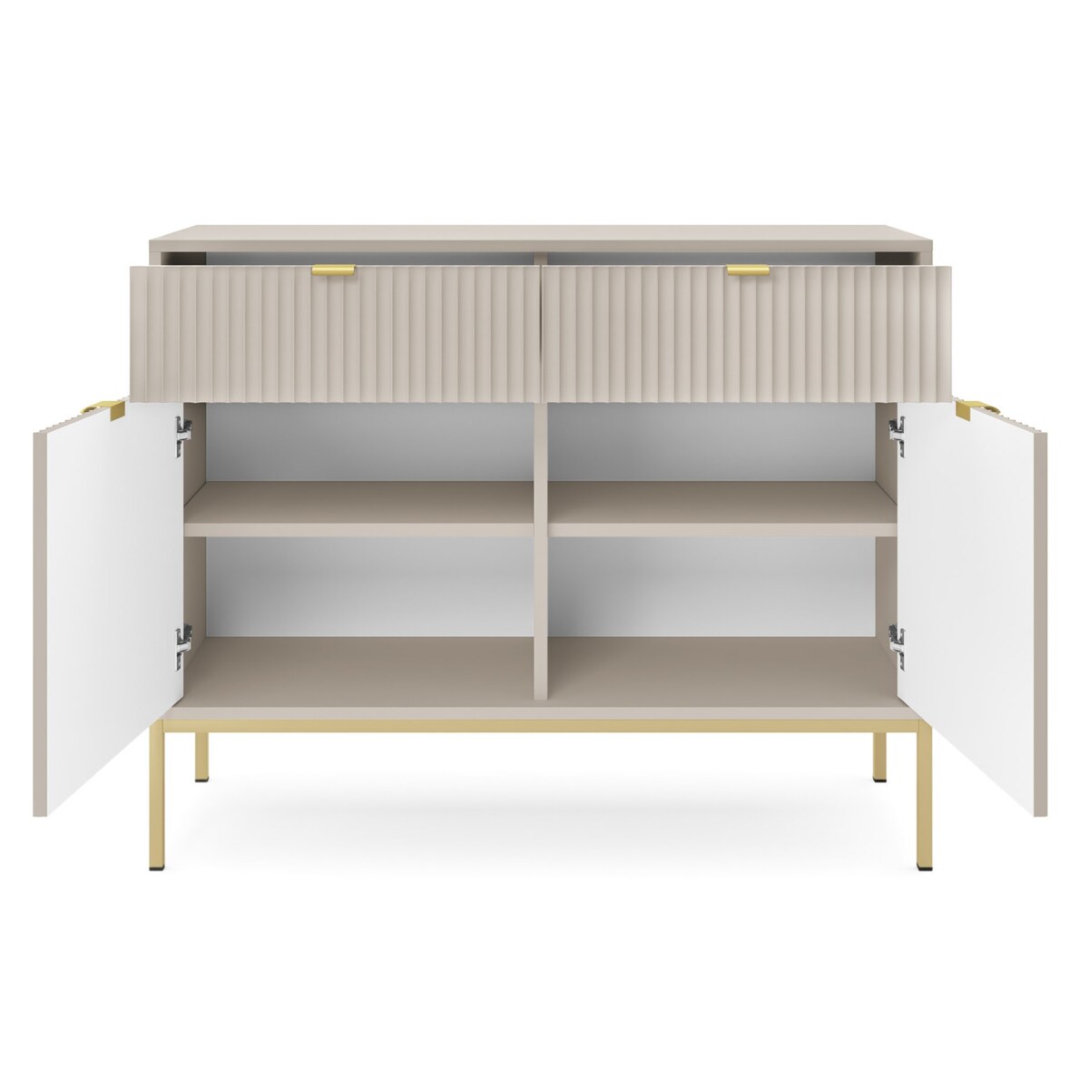 Komoda NEW do przedpokoju KSZ104 - kaszmirowa + st. złoty
