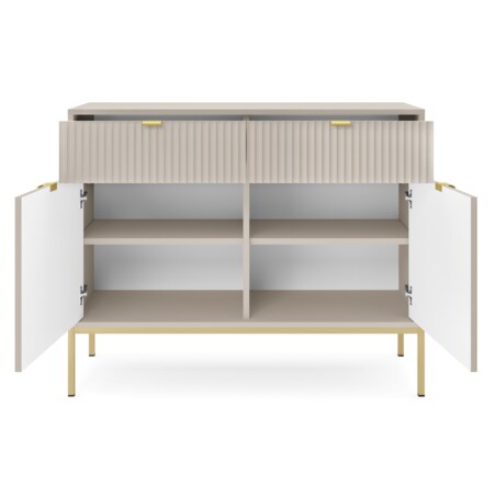 Komoda NEW do przedpokoju KSZ104 - kaszmirowa + st. złoty