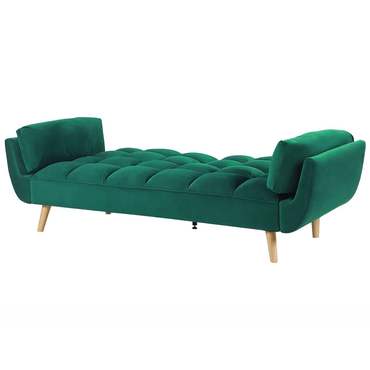 Sofa rozkładana dla 3 osób ASBY Welur Zielony