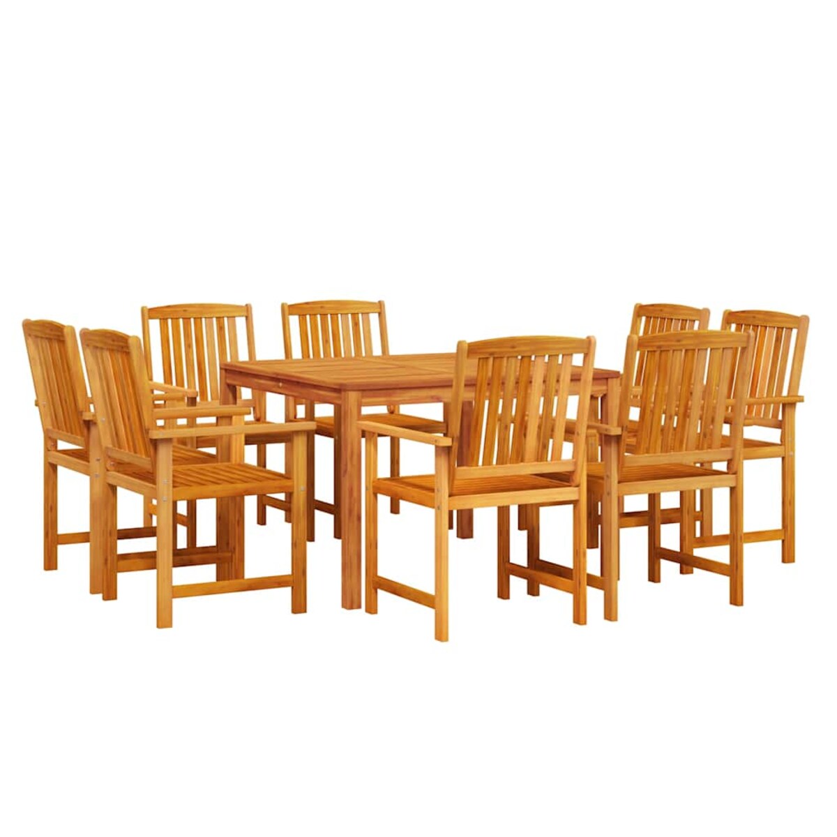 vidaXL Zestaw do jadalni w ogrodzie 9 pcs Brązowy lite drewno akacjowe