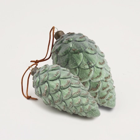 Bombka Frosted Pinecone 18 cm boże narodzenie, święta, świąteczne, zielony, 9x18 cm