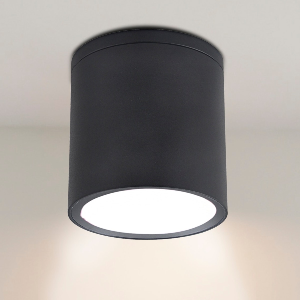 Zewnętrzna lampa sufitowa Ohio outdoor IP54 czarna tuba nowoczesna, POLUX