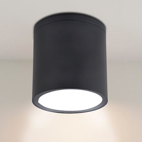 Zewnętrzna lampa sufitowa Ohio outdoor IP54 czarna tuba nowoczesna, POLUX