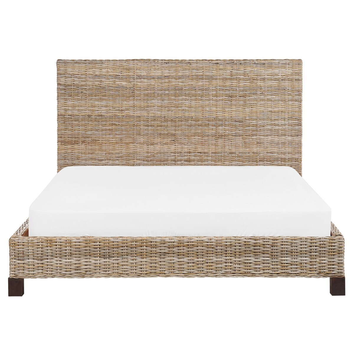 Łóżko rattanowe 160 x 200 cm naturalne SALBRIS